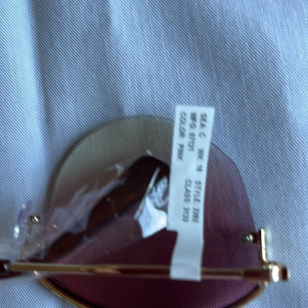 Oversized Round Sunglasses Gold Tone Frame Purple Gradient Lenses Polarized
